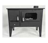 Cuisinière à bois sur pieds avec four - KUPRO - Tangra C - plaque acier - 7 56 kW - sortie 130 mm