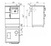 Cuisinière à bois Wamsler K 118 | 6 kW assiette en céramique, à droite, blanc
