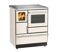 Cuisinière à bois Wamsler K 128 F 7 kW plaque d'acier, à gauche, crème beige