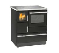 Cuisinière à bois Wamsler K 128 F 7 kW plaque d'acier, à gauche, Noir