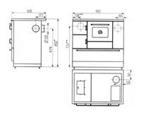 Cuisinière à bois Wamsler K 138 | 7 kW assiette en céramique, à droite, châtaigne