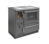 Cuisinière à bois Wamsler K 139 F 8 kW assiette en céramique, à droite, anthracite