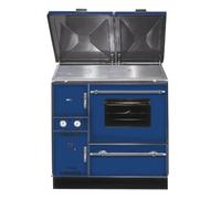 Cuisinière à bois Wamsler K 148 CL 23 kW Hydro Couleur du poêle bleu, raccords chromés, à gauche