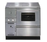Cuisinière à bois Wamsler K 148 CL 23 kW Hydro Cuisinière couleur inox, robinetterie inox, à droite