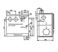 Cuisinière à bois Wamsler K 148 F 23 kW Hydro à gauche, bleu