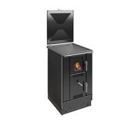 Cuisinière à bois Wamsler K 158 F 22 kW Hydro assiette en céramique, Noir