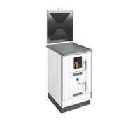 Cuisinière à bois Wamsler K 158 F 22 kW Hydro plaque d'acier, blanc