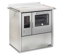 Cuisinière à bois Wamsler M 80 | 6 kW à droite, acier inoxydable