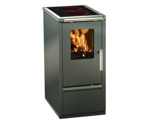 Cuisinière à bois Wamsler W1-40 | 6 kW acier, 850 mm, Anthracite métallique, porte du four émaillée dans la couleur de l'appareil, STYLE