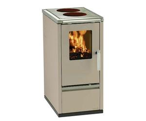 Cuisinière à bois Wamsler W1-40 | 6 kW acier, 850 mm, Galets, porte du four émaillée de la même couleur que l'appareil, STYLE