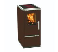 Cuisinière à bois Wamsler W1-40 | 6 kW assiette en céramique, 850 mm, Marron, porte du four émaillée dans la couleur de l'appareil, TREND