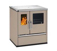 Cuisinière à bois Wamsler W1-75 | 8 kW acier, à droite, 900 mm, Galets, porte du four émaillée de la même couleur que l'appareil, STYLE