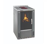 Cuisinière à bois Wamsler W3-50 | 6 kW acier, 900 mm, Anthracite métallique, porte du four émaillée noire, FASHION