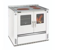 Cuisinière à bois Wamsler W3-90 | 8 kW acier, à droite, 850 mm, Blanc, porte du four émaillée de la même couleur que l'appareil, ELEGANCE