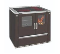 Cuisinière à bois Wamsler W3-90 | 8 kW acier, à gauche, 850 mm, Marron, porte du four émaillée dans la couleur de l'appareil, FASHION