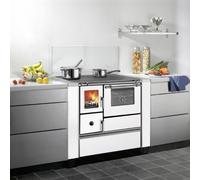 Four de cuisine Wamsler 70F Style Blanc avec plaque en céramique - Raccordement du tuyau de fumée à gauche