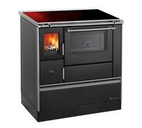 Cuisinière à bois Westminster poêle à combustible solide K 176 F/A 90 | 5 kW assiette en céramique, Gauche côté et arrière, Noir