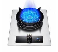 Cuisinière À Gaz 1 Brûleur, 5,2 KW, 9 Cavités, Feu Élevé Temporisé, Panneau En Acier Inoxydable, Support De Casserole En Fonte, Cuisinière Autonome For Camping Et Extérieur(NG)