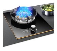 Cuisinière À Gaz 1 Brûleur, 5,2 KW, 9 Cavités, Minuterie De Sécurité Pour Flamme Haute, Grille En Fonte Et Verre Trempé Noir, Idéale Pour La Cuisine Domestique(LPG)
