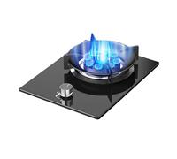 Cuisinière À Gaz 1 Brûleur, 5,2 KW, Poêle À Frire Haute Température À 9 Cavités, Grille En Fonte Et Verre Trempé, Avec Protection Anti-extinction(NG)