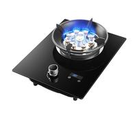 Cuisinière à gaz 1 brûleur, 7,2 kW, 9 cavités, feu élevé, minuterie de 180 minutes, support de pot en fonte en verre trempé, avec protection contre les flammes, adapté à la cuisine domestique(NG)