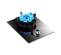 Cuisinière À Gaz 1 Brûleur, Brûleur Wok 9 Cavités 5,2 KW, Dessus En Verre Trempé Noir, Tête De Brûleur Rotative À 90°, Avec Protection Anti-extinction Et Minuterie(NG)