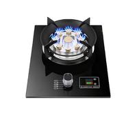 Cuisinière À Gaz 1 Brûleur, Poêle À Frire À 9 Chambres Et Foyer De 5,2 KW, Table À Manger En Verre Trempé, Avec Protection Anti-extinction Et Minuterie, Conversion Gaz GN/GPL(LPG)