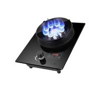 Cuisinière À Gaz 1 Brûleur, Table De Cuisson En Verre Trempé De 5,2 KW, Avec Minuterie Latérale, Dispositif De Protection Contre Les Extinctions Accidentelles(NG)