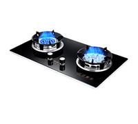 Cuisinière À Gaz 2 Brûleurs, Brûleur Wok À Flamme Élevée 4,8 KW/7,2 KW Avec Protection Contre L'extinction, Adapté À La Cuisine Domestique, Kit Gpl/gaz Naturel (Color : Black, Size : NG)