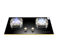 Cuisinière À Gaz 2 Brûleurs, Cuisinière À Gaz Carrée En Verre Trempé Noir, Cuisinière De Conversion GPL/NG, Avec Protection Contre L'extinction, Utilisation De Bureau/intégrée, 5,2 KW/7,2 KW(LPG)