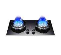 Cuisinière À Gaz 2 Brûleurs, Cuisinière À Gaz En Cuivre Moulé En Verre Noir, Cuisinière De Conversion NG/GPL Avec Protection Contre L'extinction, Adaptée À La Maison, Au Camping-car, Au Camping(LPG)