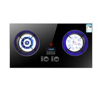 Cuisinière À Gaz 2 Brûleurs, Cuisinière À Gaz En Verre Trempé, Cuisinière Convertible GN/GPL, Utilisation Sur Table/intégrée, Avec Protection Contre L'extinction Et Minuterie Double Face(NG)