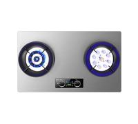 Cuisinière À Gaz 2 Brûleurs, Cuisinière Convertible GN/GPL, Table De Cuisson/plaque De Cuisson Intégrée En Fonte D'acier Inoxydable, Avec Protection Contre L'extinction, 4,8 KW/5,2 KW(NG)