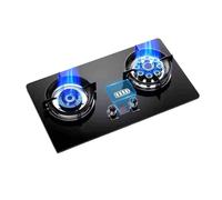 Cuisinière À Gaz 2 Brûleurs,cuisinière De Conversion GN/GPL,support De Casserole En Cuivre Moulé En Verre Trempé Noir,dessus De Table/cuisinière Intégrée Avec Protection Contre Extinction Et Minuterie