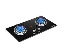 Cuisinière À Gaz 2 Brûleurs,cuisinière En Cuivre Moulé En Verre Trempé De 4,8 KW,cuisinière De Conversion GPL/NG, Avec Protection Contre Les Flammes Et Sécurité Enfant, For La Maison Et Le Camping-car