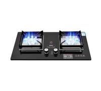 Cuisinière À Gaz 2 Brûleurs, Feu Élevé Temporisé À 9 Cavités De 5,2 KW, Support De Pot En Fonte En Verre Trempé Noir, For La Cuisine À Domicile Avec Protection Contre Les Flammes(LPG)