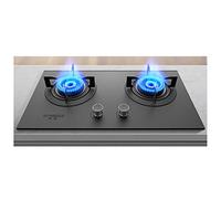 Cuisinière À Gaz 2 Brûleurs, Plaque De Cuisson À Gaz Intégrée En Verre Trempé GPL/NG Double Carburant Facile À Nettoyer For Camping-cars, Double Brûleur De Camping 5,0 KW (Size : NG)