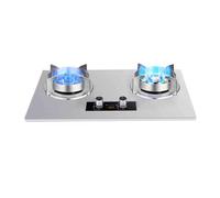 Cuisinière À Gaz 2 Brûleurs,support À Casseroles En Cuivre Moulé En Acier Inoxydable De5,2kW,cuisinière À Gaz De Table/intégrée,convertible GN/GPL,avec Protection Contre Extinction Et Synchronisation(