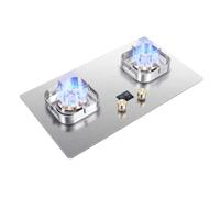 Cuisinière À Gaz 2 Brûleurs,support De Casserole En Cuivre Moulé En Acier Inoxydable,cuisinière De ConversionGN/GPL,table Intégrée À Double Usage,avec Protection Contre L'extinction Et Synchronisation