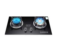 Cuisinière À Gaz 2 Feux, 4,5/5,2KW - Cache-casserole En Fonte De Verre Trempé Noir Avec Protection Anti-extinction, Kit GPL/gaz Naturel (Size : LPG)