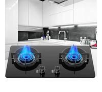 Cuisinière À Gaz 2 Feux, 4,8 KW, Plan De Travail, Support Amovible En Fonte Et Verre Trempé, Avec Protection Anti-extinction, Pour Camping-car, Maison(NG)