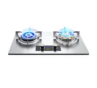 Cuisinière À Gaz 2 Feux 5,2 KW, Double Flamme Haute, Panneau En Acier Inoxydable, Support De Casserole Avec Protection Anti-extinction(LPG)