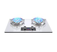 Cuisinière À Gaz 2 Feux 5,2 KW, Double Flamme Haute, Panneau En Acier Inoxydable, Support De Casserole Avec Protection Anti-extinction(LPG)