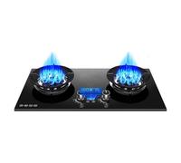 Cuisinière À Gaz 2 Feux - 5,2 KW, Plaque De Cuisson À Gaz En Verre Trempé, Brûleur À 9 Cavités, Installation Sur Table Et Encastrée, Pour Cuisine, Camping Et Maison(NG)