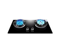 Cuisinière À Gaz 2 Feux,7,2 KW À Gauche Et 5,2 KW À Droite,Cuisinière À Neuf Cavités,Protection D'extinction Et Anneau De Récupération D'énergie,Verre Trempé(NG)