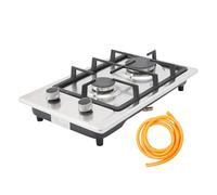 Cuisinière à gaz, 2 feux, avec tuyau de gaz et valve de réduction de pression, 3 kW + 1,75 kW, pour cuisine, bureau ou camping, plaque de cuisson électrique pour propane et gaz naturel, 2800 Pa