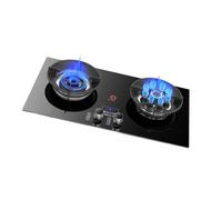 Cuisinière À Gaz 2 Feux, Table De Cuisson À Gaz Double Usage GPL/GN, Avec Protection Anti-extinction Et Verre Trempé, For Cuisine En Extérieur, 5,2 KW(LPG)