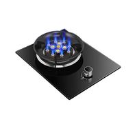 Cuisinière À Gaz 33 Cm 1 Brûleur, 9,2 KW 13 Cavités À Feu Élevé, Support De Casserole En Fonte De Verre Trempé Noir Avec Protection Anti-extinction(LPG)