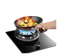 Cuisinière À Gaz 33 Cm À Brûleur Unique, 7,0 KW, 9 Cavités, Feu Élevé, Dessus En Verre Trempé Noir, Cuisson Avec Protection Anti-extinction For La Cuisine À Domicile, Le Camping Et L'extérieur(NG)