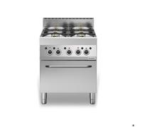 Cuisinière à gaz 4 brûleurs (17,2 kW) sur four gaz (5 kW) PREMIUM - GOLDINOX